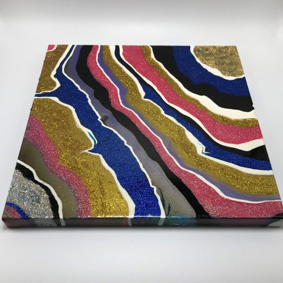 NWOT Abstract Geode Art Wall Decor - Picture 8 of 9